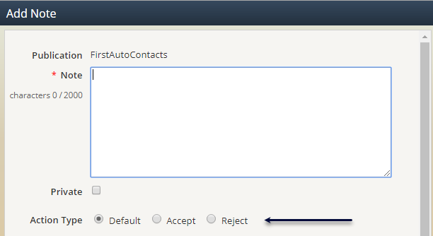 Screenshot of Add Note dialog